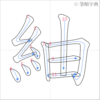 “「紬」的筆順”