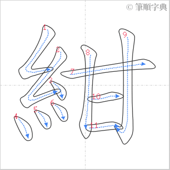 “「紺」的筆順”