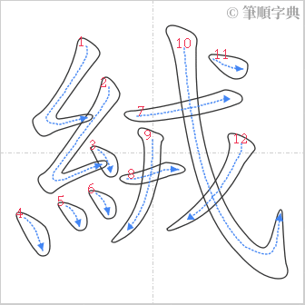 “「絨」的筆順”