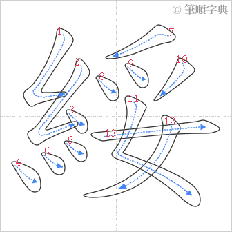 “「綏」的筆順”