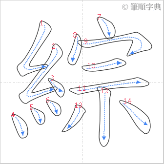 “「綜」的筆順”