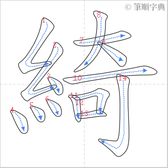 “「綺」的筆順”