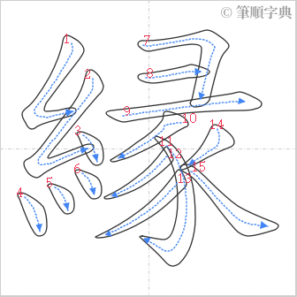 “「縁」的筆順”