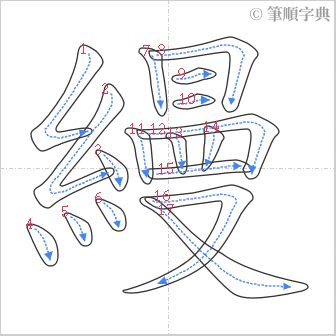 “「縵」的筆順”