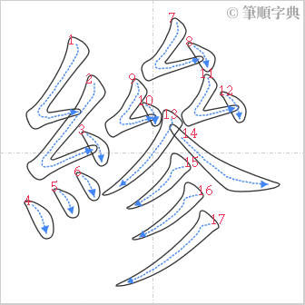 “「縿」的筆順”