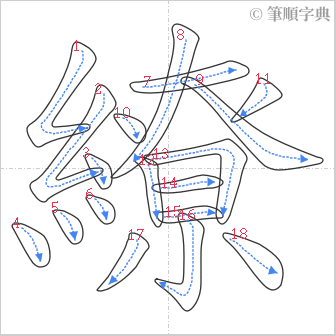 “「繚」的筆順”