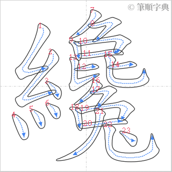 “「纔」的筆順”