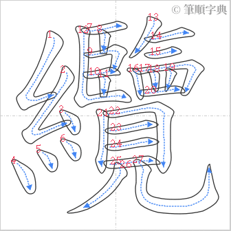 “「纜」的筆順”