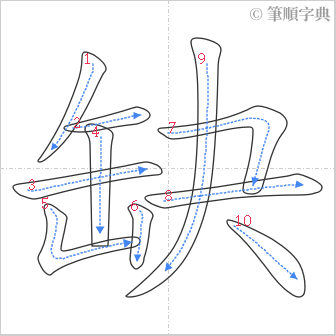 “「缺」的筆順”