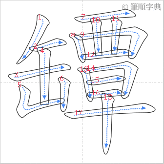 “「罈」的筆順”