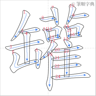 “「罐」的筆順”