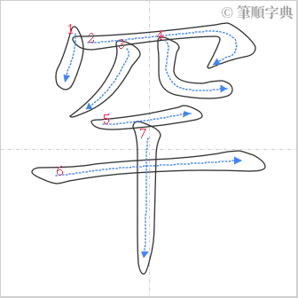 “「罕」的筆順”