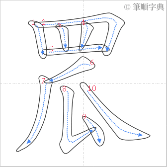 “「罛」的筆順”