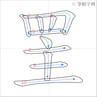 “「罜」的筆順”