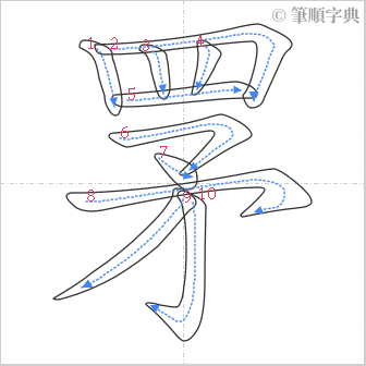 “「罞」的筆順”