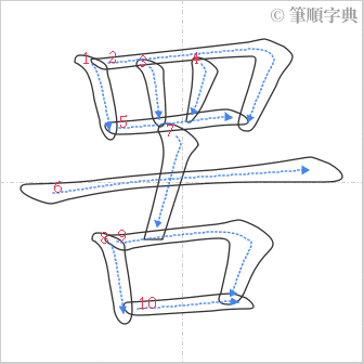 “「罟」的筆順”