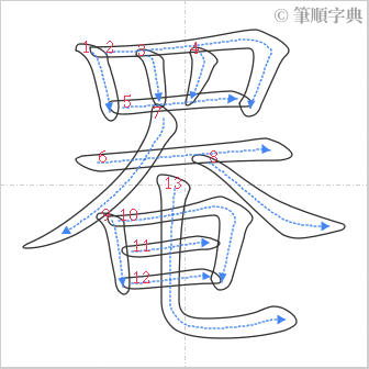 “「罨」的筆順”