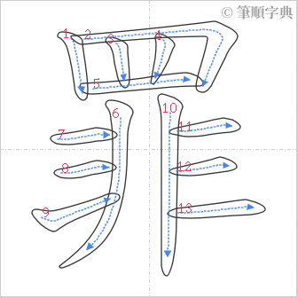 “「罪」的筆順”