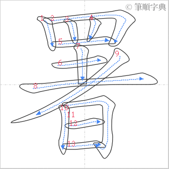 “「署」的筆順”