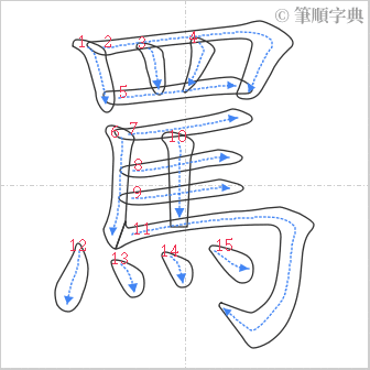 “「罵」的筆順”