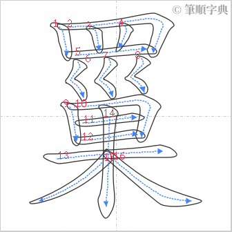 “「罺」的筆順”