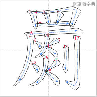 “「罽」的筆順”