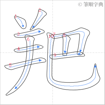 “「羓」的筆順”