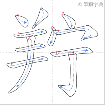 “「羜」的筆順”