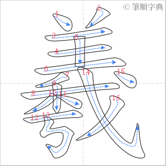 “「羲」的筆順”