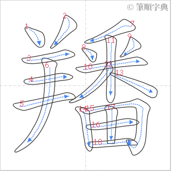 “「羳」的筆順”