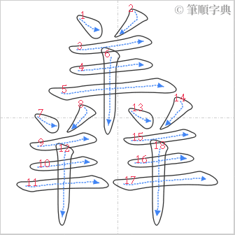 “「羴」的筆順”