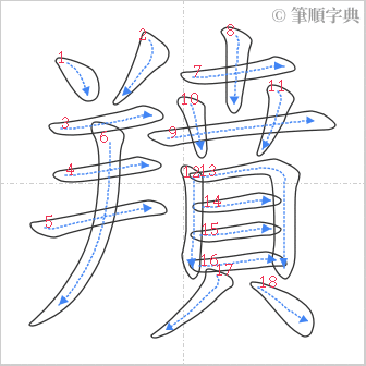 “「羵」的筆順”