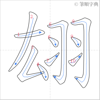 “「翃」的筆順”