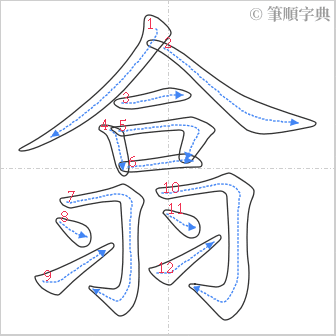 “「翕」的筆順”