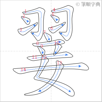 “「翣」的筆順”