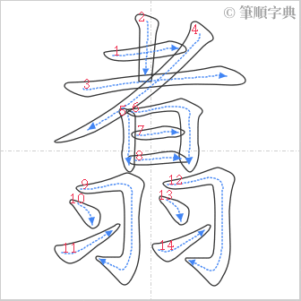 “「翥」的筆順”