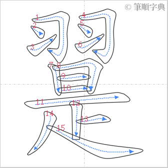 “「翨」的筆順”