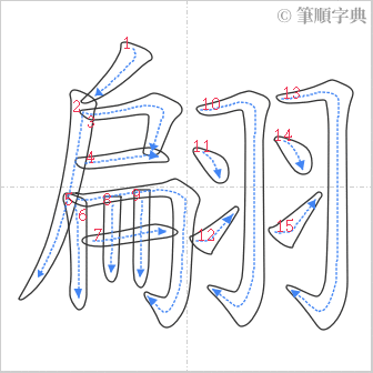 “「翩」的筆順”