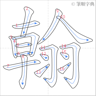 “「翰」的筆順”