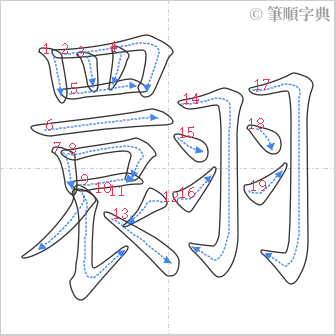 “「翾」的筆順”