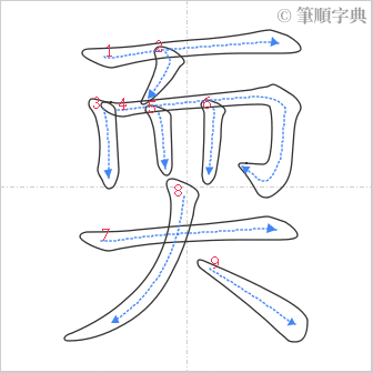 “「耎」的筆順”