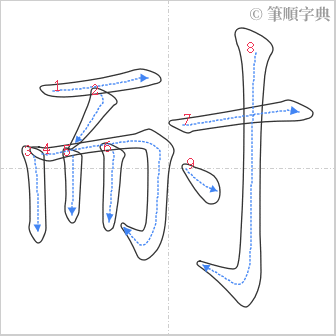 “「耐」的筆順”