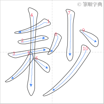 “「耖」的筆順”