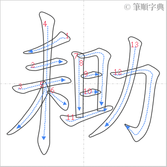 “「耡」的筆順”