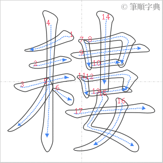 “「耬」的筆順”