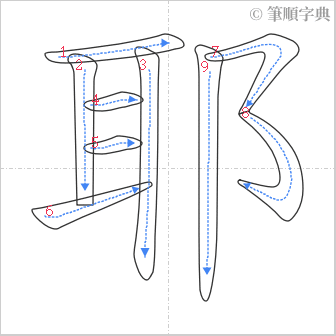 “「耶」的筆順”