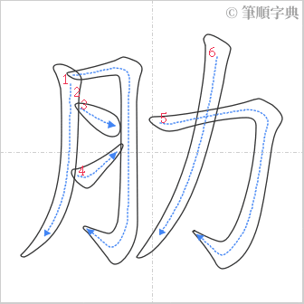 “「肋」的筆順”