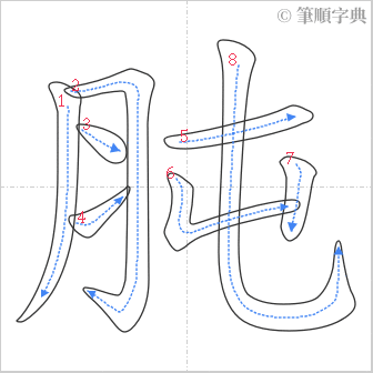 “「肫」的筆順”