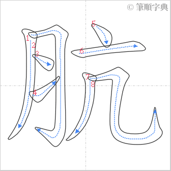 “「肮」的筆順”