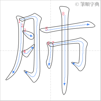 “「肺」的筆順”